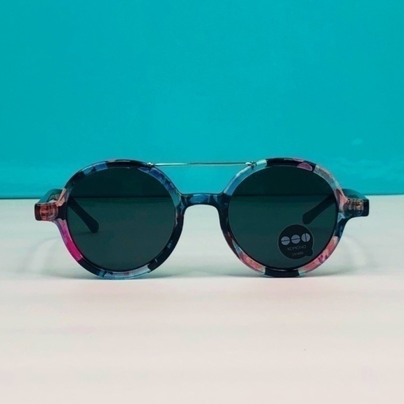 KOMONO sunglasses NEW Floral Vivien round black pink main image 7